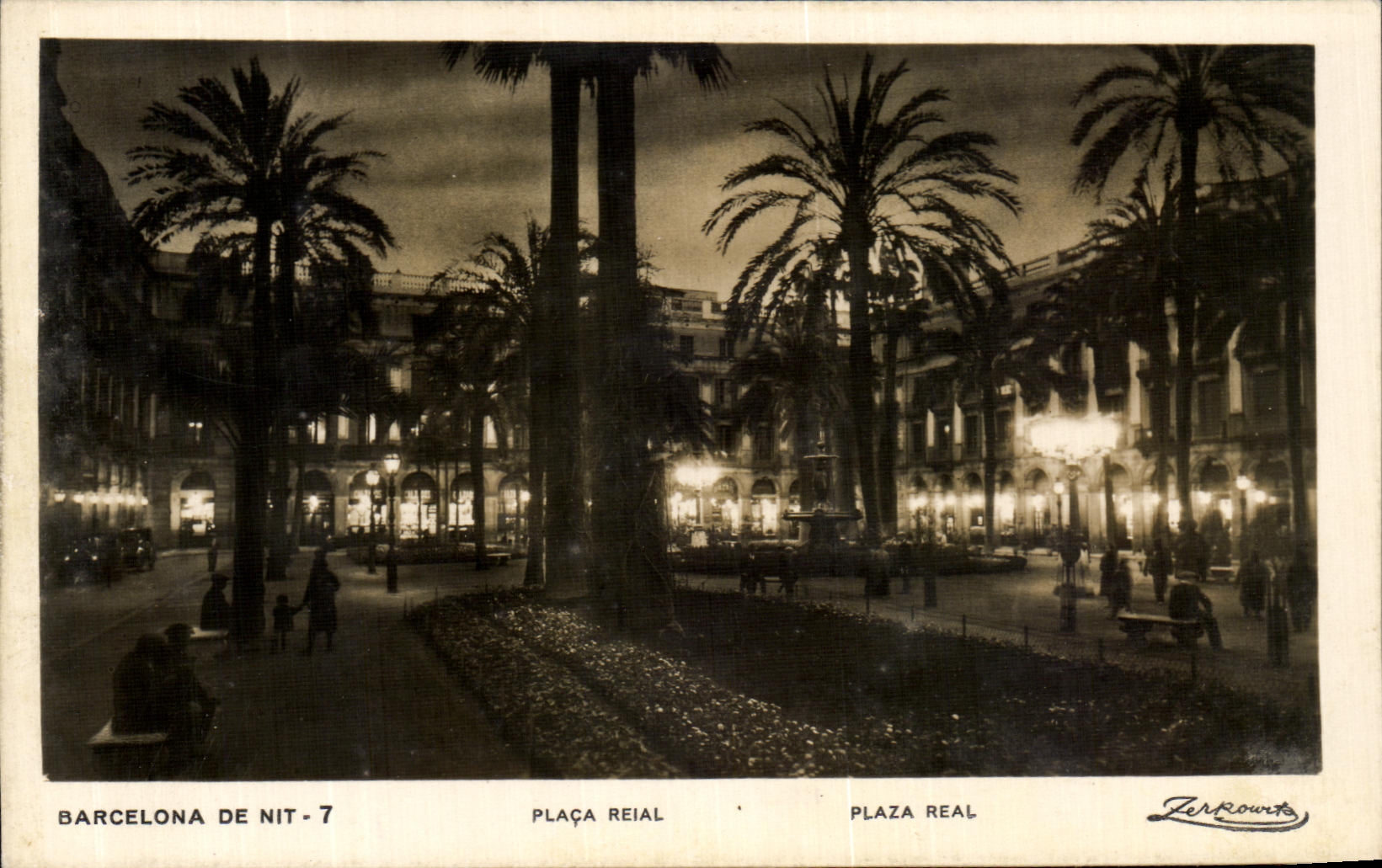 VINTAGE POSTCARD Barcelona Of MIT Plaza Real