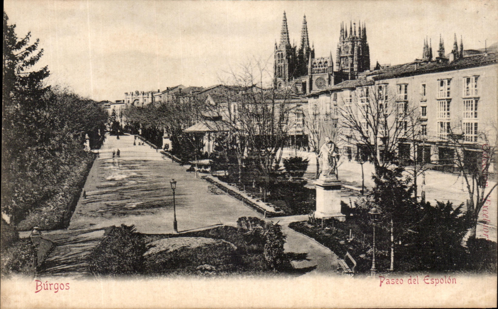 VINTAGE POSTCARD Burgos Paseo del Espolon