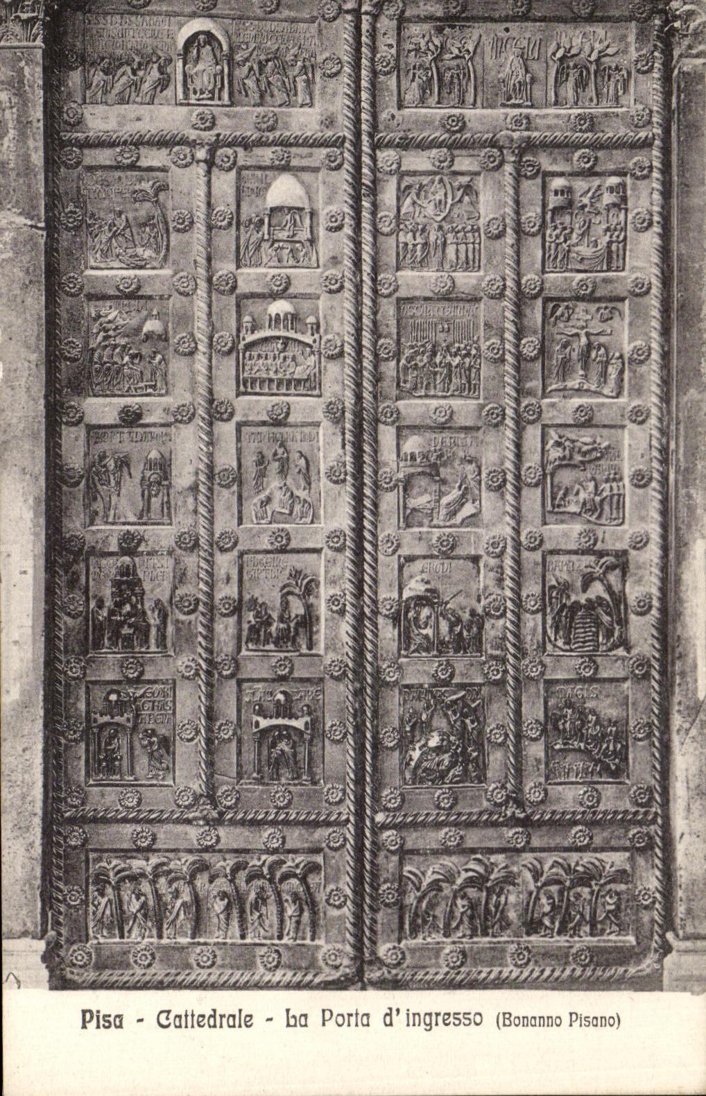 VINTAGE POSTCARD Pisa Cattedrale Carried It D Ingresso Bonanno Pisano