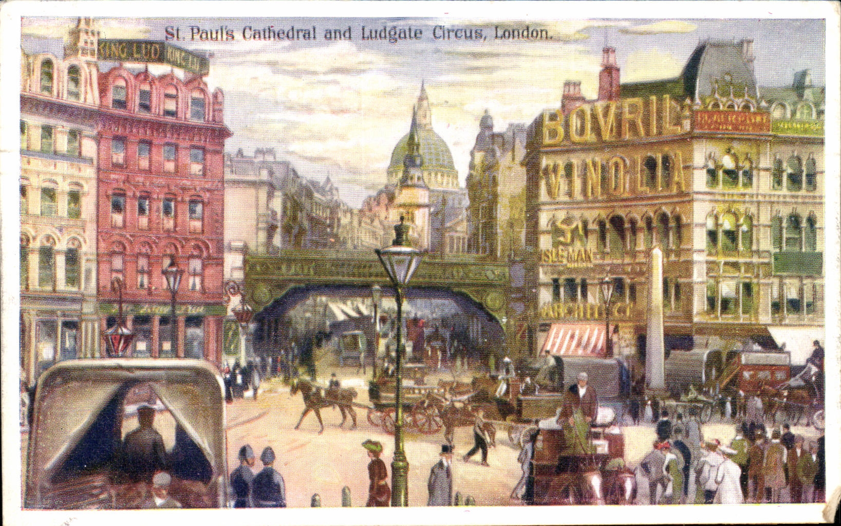 VINTAGE POSTCARD St Paul S Cathedral and Ludgate Circus London
