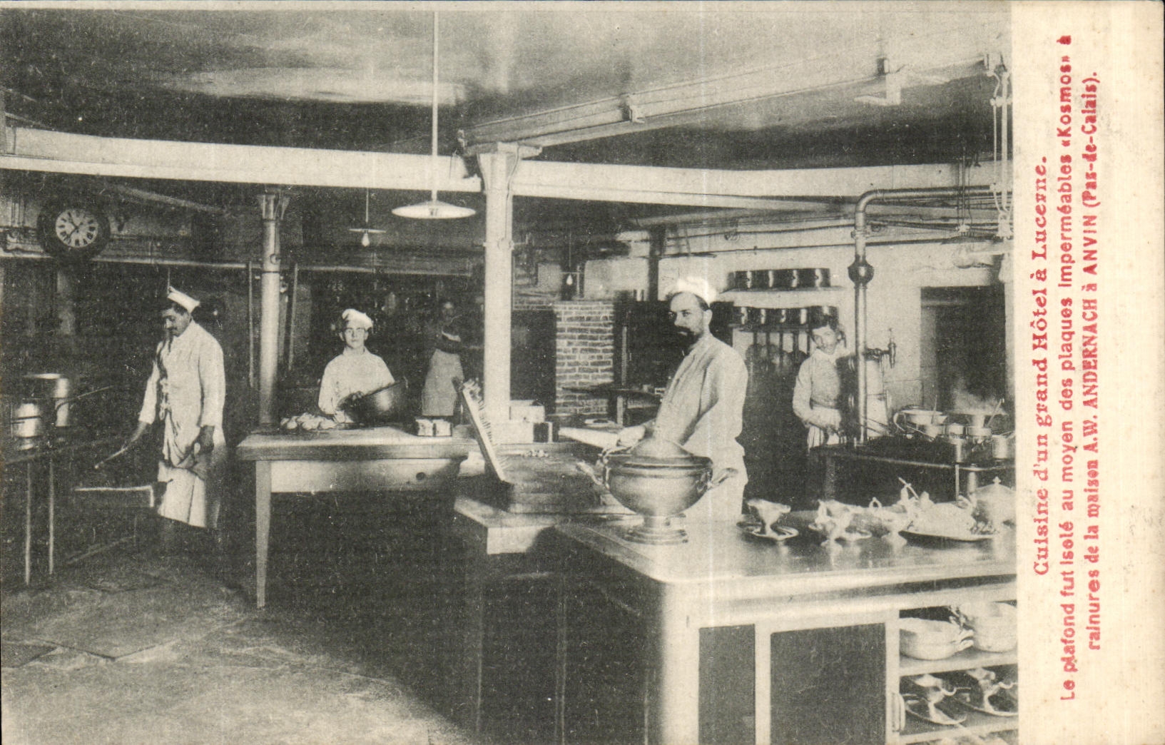 CPA Culsine d un grand Hotel a Lucerne Andernach Anvin Pas de Calais