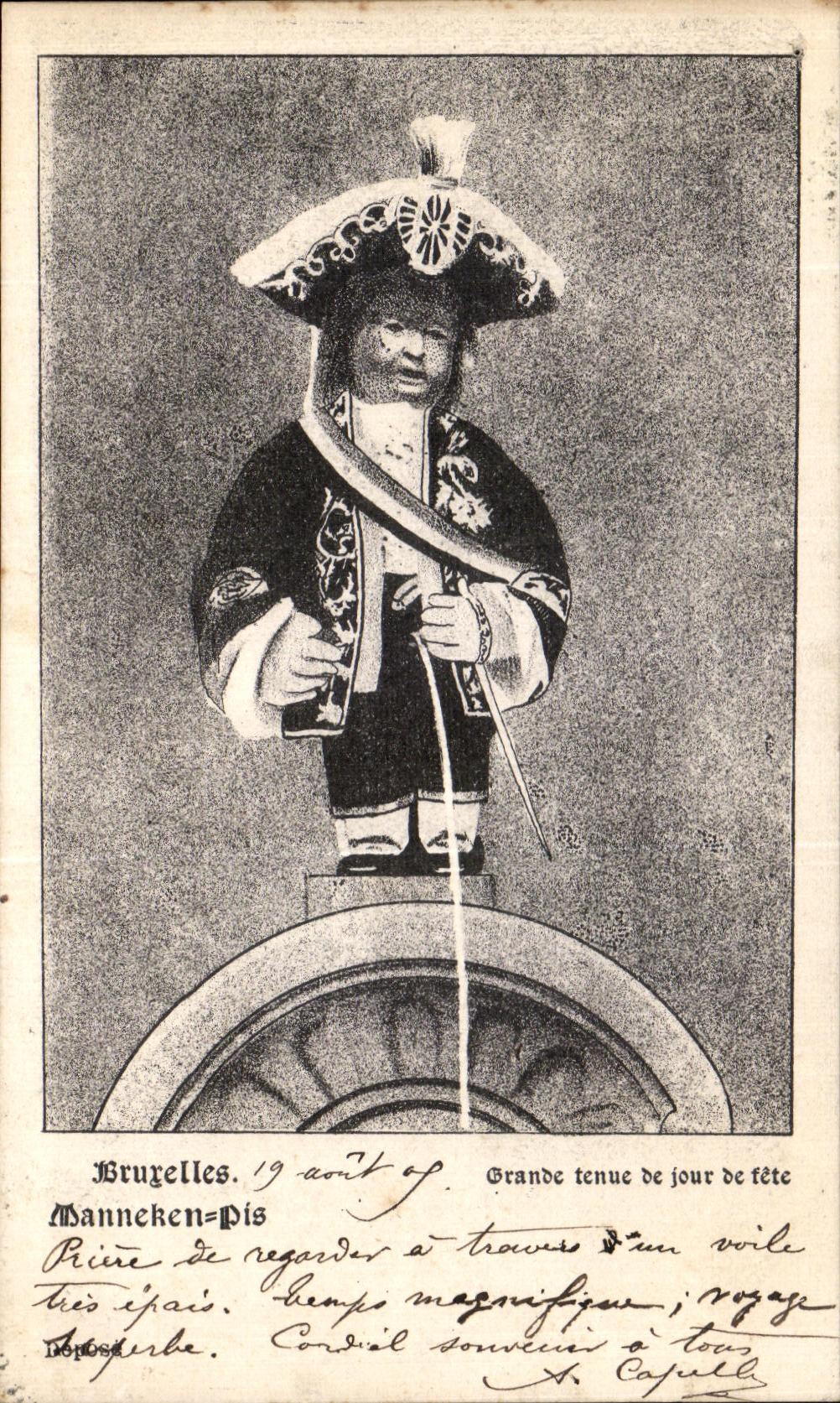 Comportamiento grande de Bruselas de la POSTAL de la VENDIMIA de Feastday