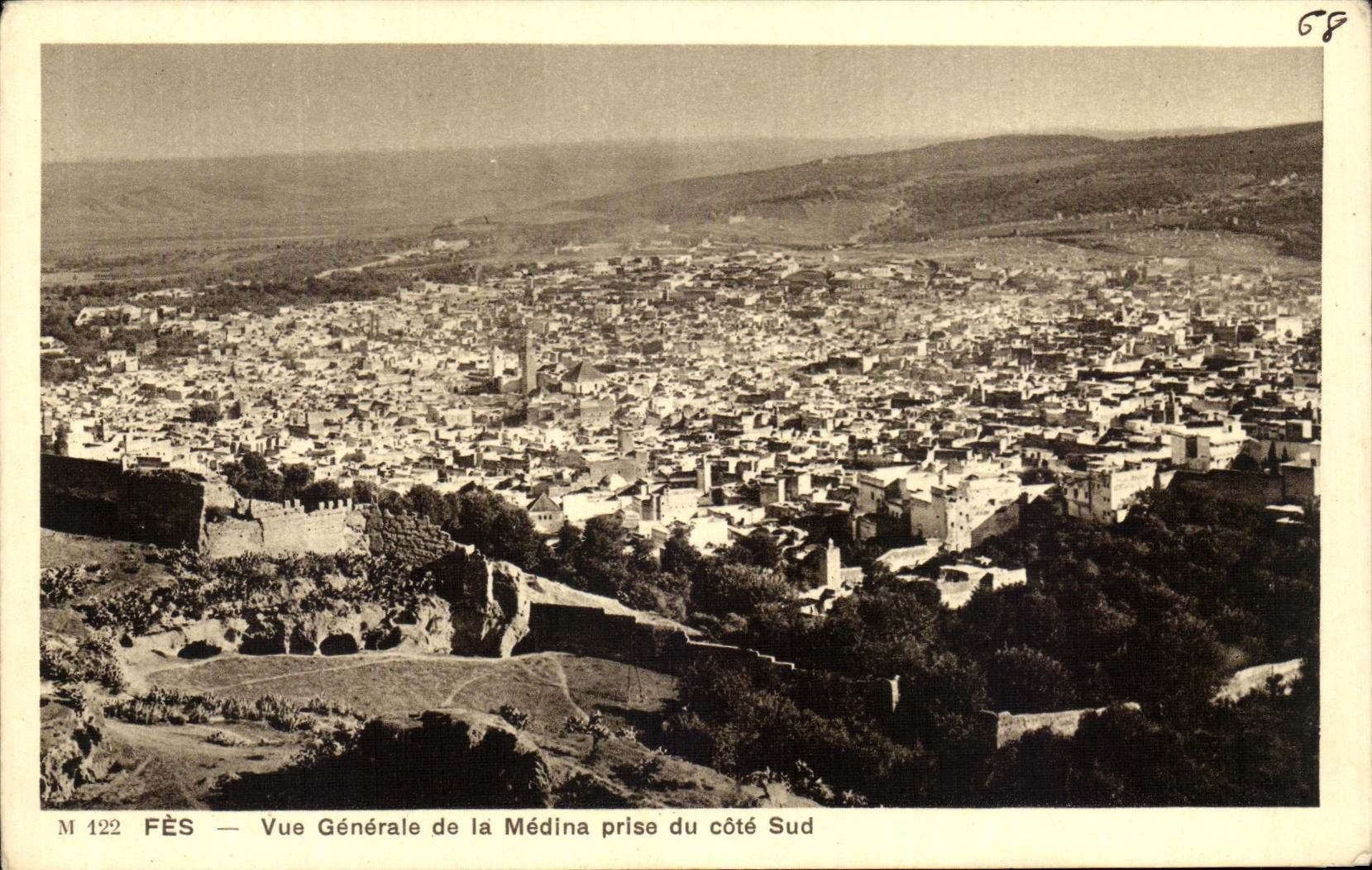 CPA Fes Vue Generale de la Medina Prise du Cote Sud