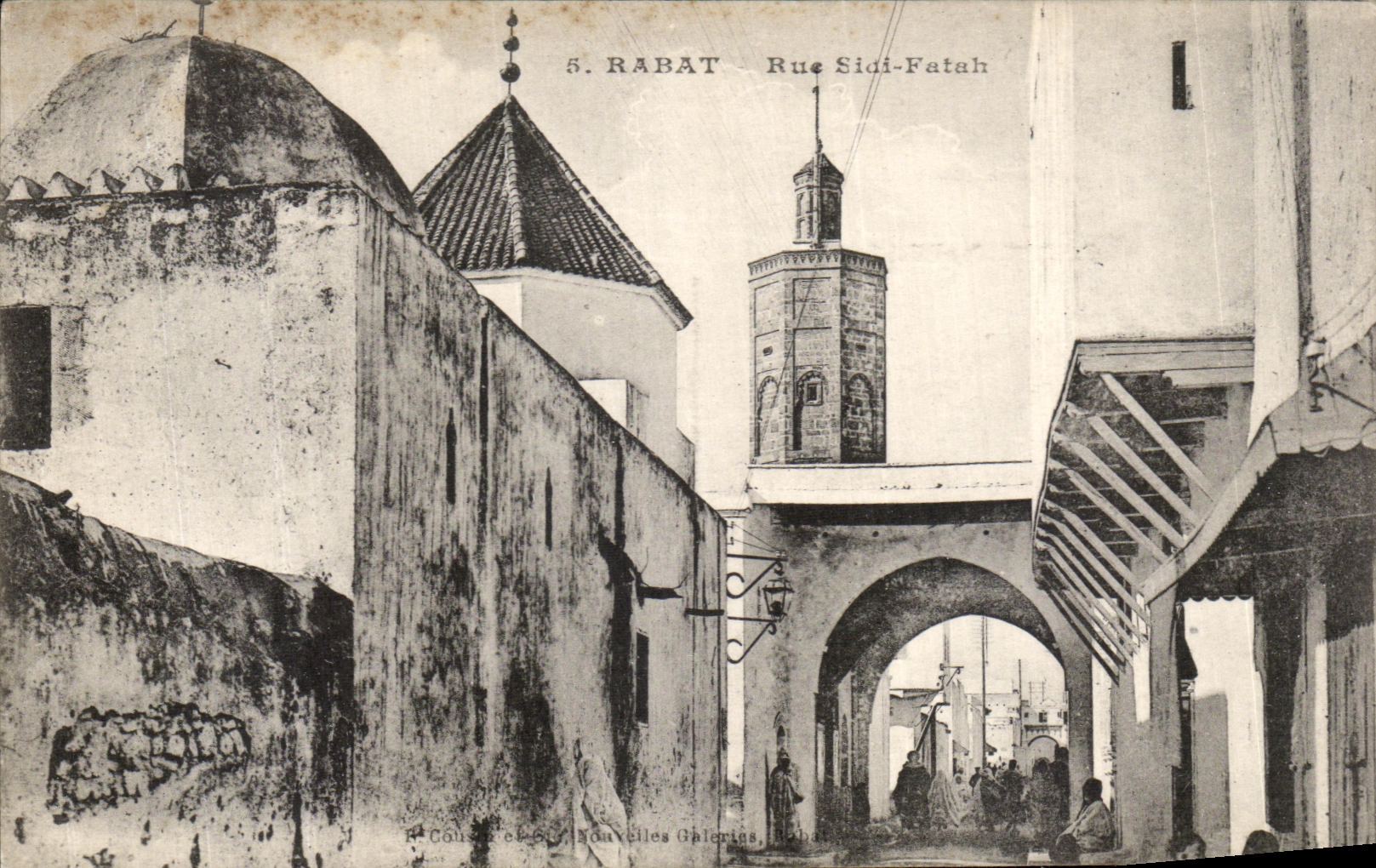 VINTAGE POSTCARD Reduction Street Sidi Fatah