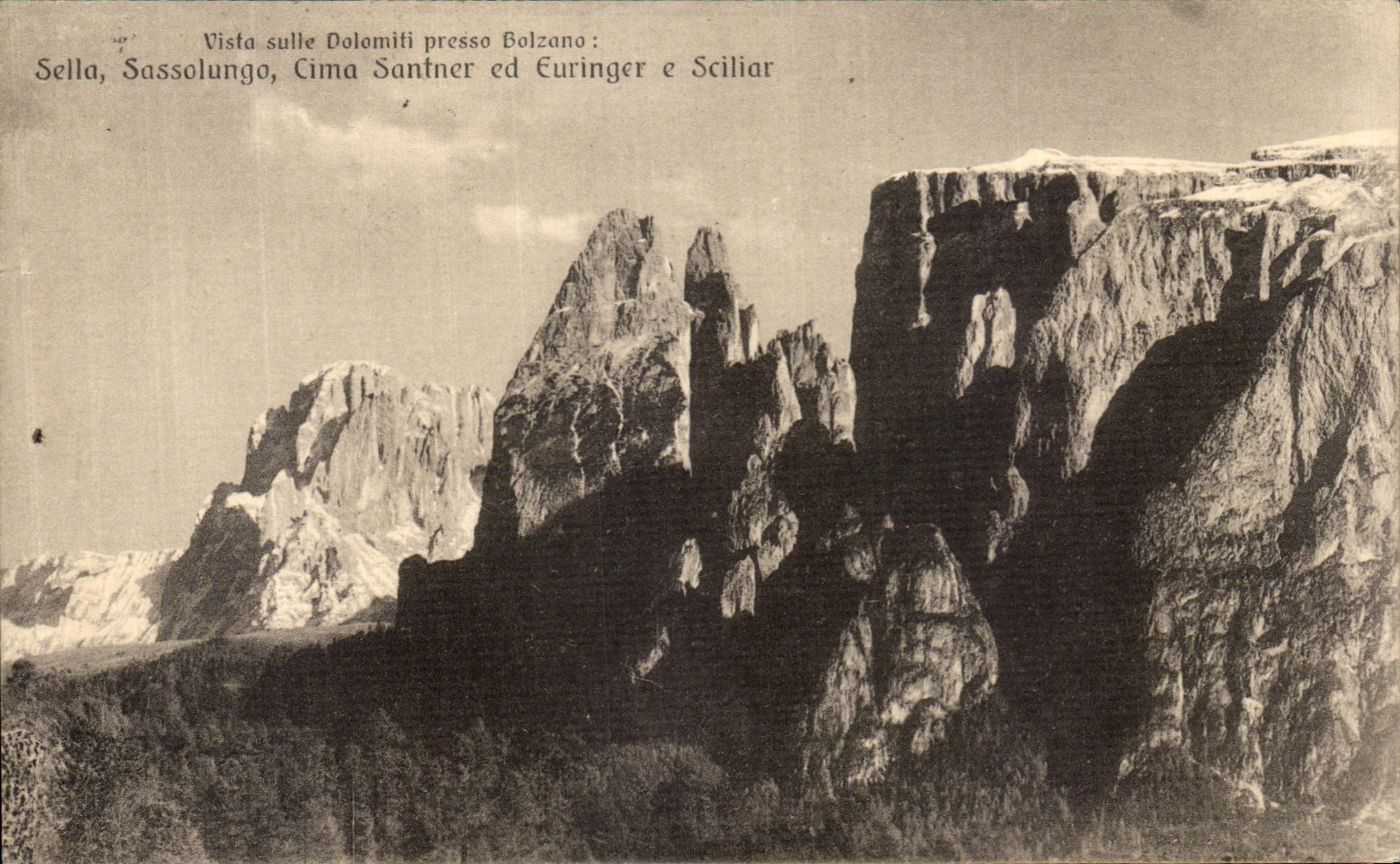 CPA Vista Sullo Dolomiti Presso Bolzano Sello Sassolungo Cima Santner ed Euringer e scilliar