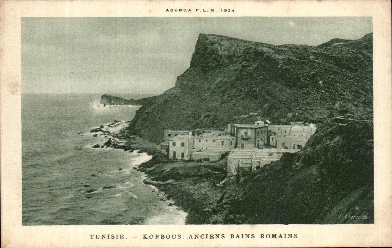 VINTAGE POSTCARD Tunisia Korbous Old Roman Baths