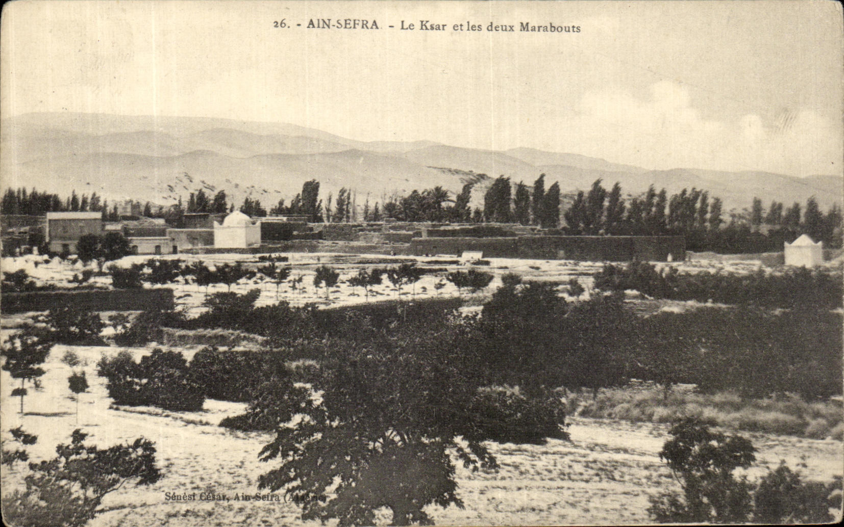 CPA Ain Sefra La Ksar et les deux Marabouts