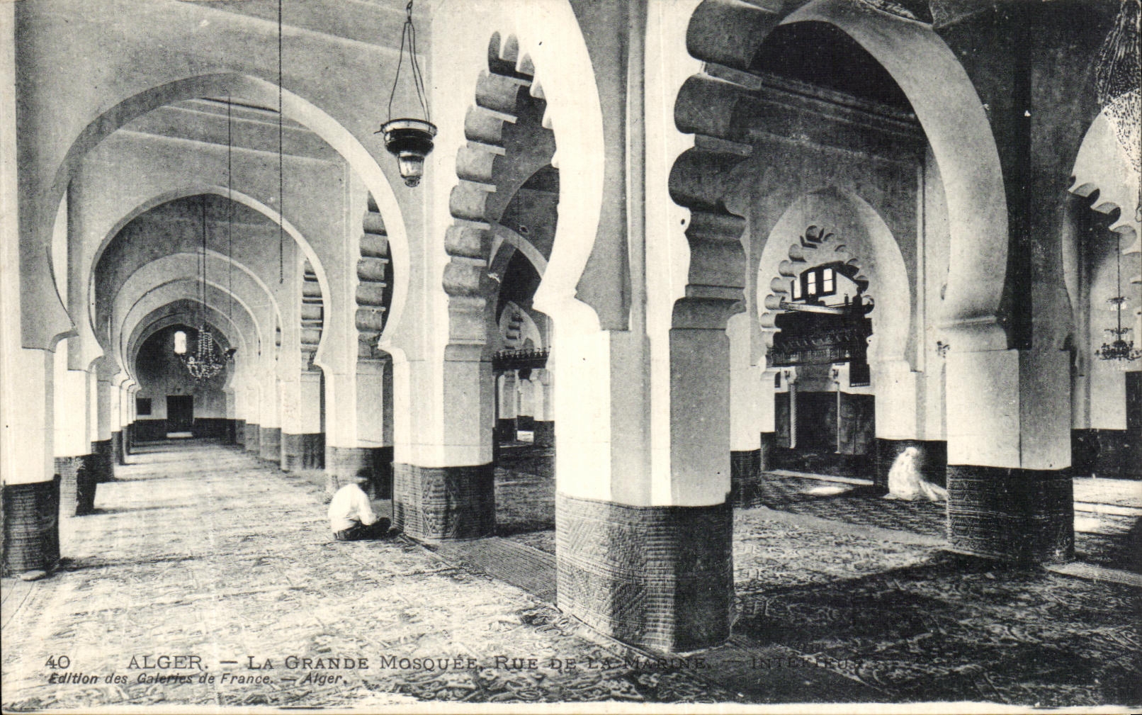 CPA Alger La Grande Mosque Rue de la Marien 
