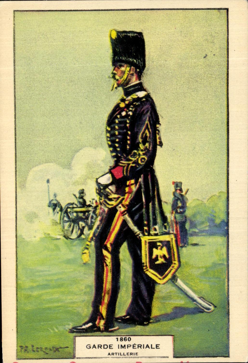 CPA Garde Imperiale Artillerie 1860 Militaria