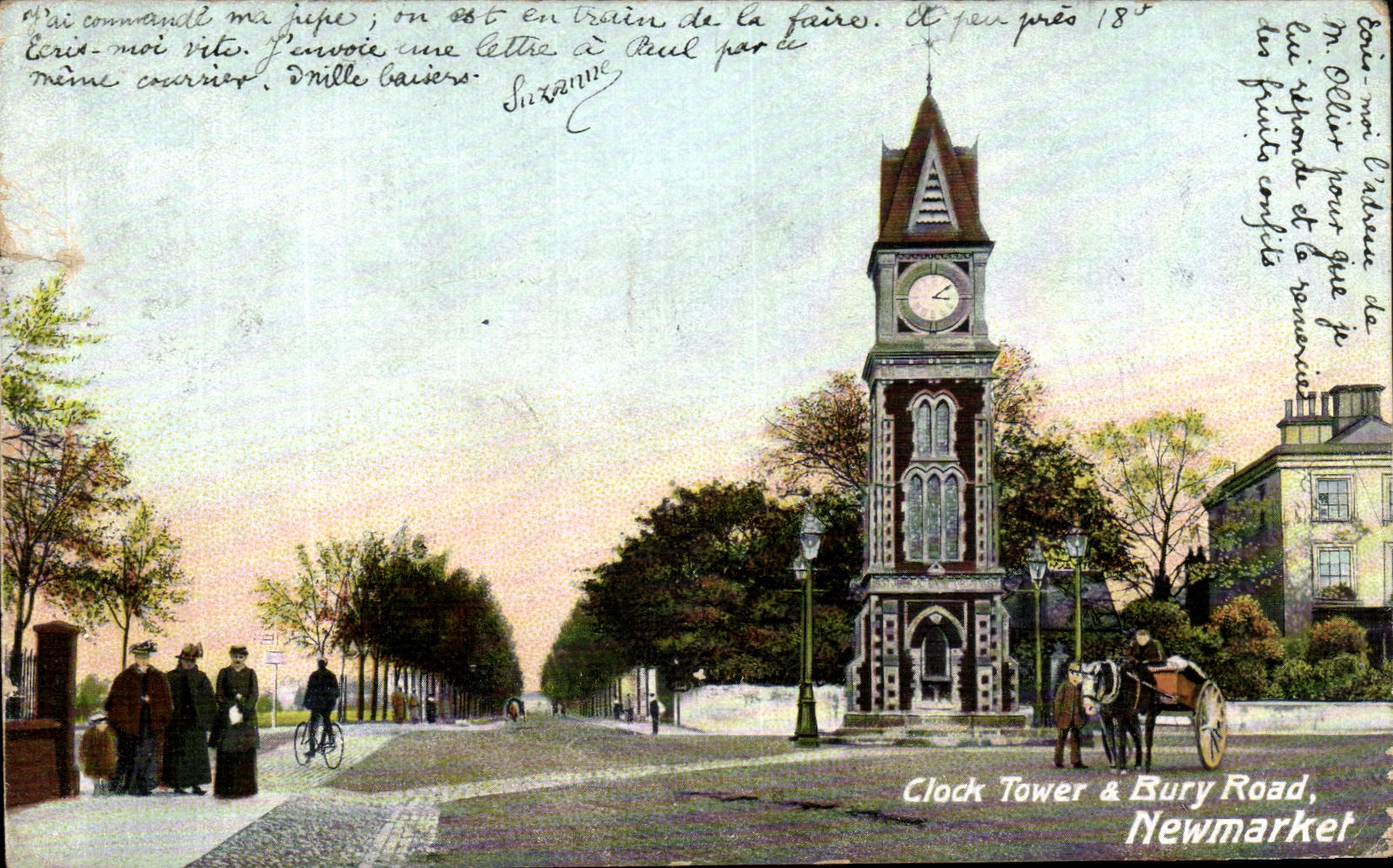 CPA Clock Tower Bury Road Newmarket