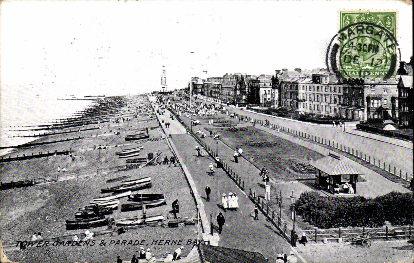 VINTAGE POSTCARD Tower gardens Parade Herne Bay
