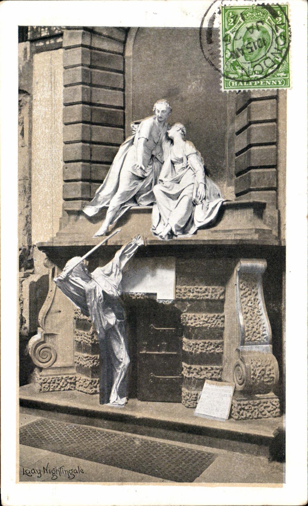 Senora del usignuolo de la POSTAL de la VENDIMIA