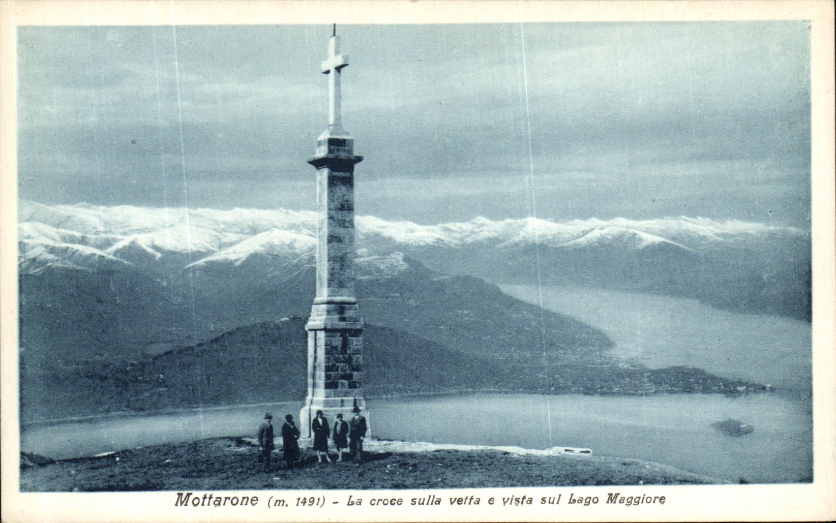 CPA Mottarone La Crococ Sulla Vetta e Vista Sul Lago Maggiore