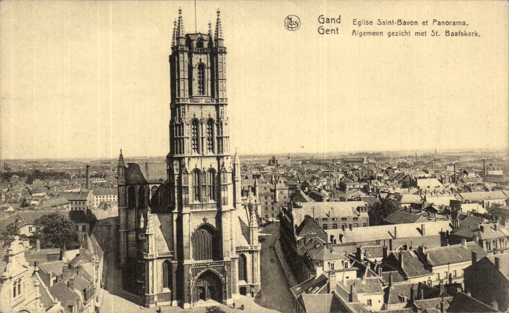 CPA Gand Eglise St Bavon et panorama