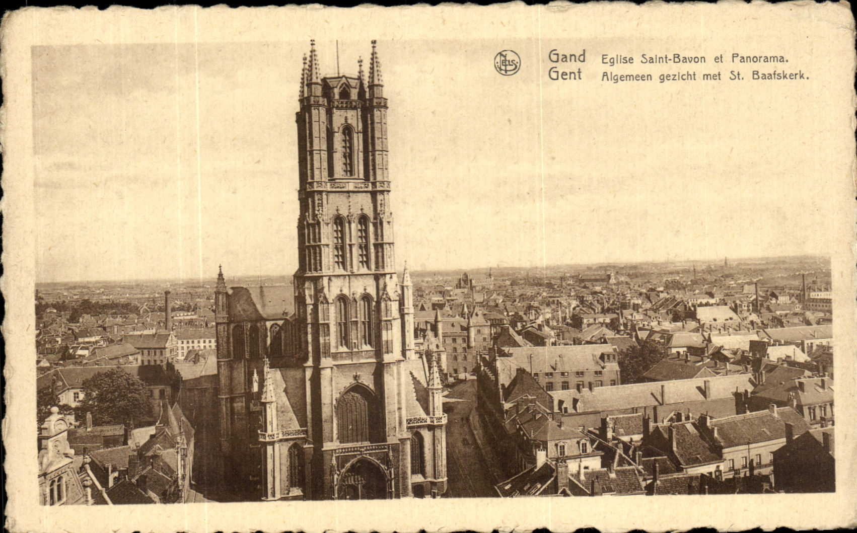 CPA Gand Eglise St Bavon et panorama