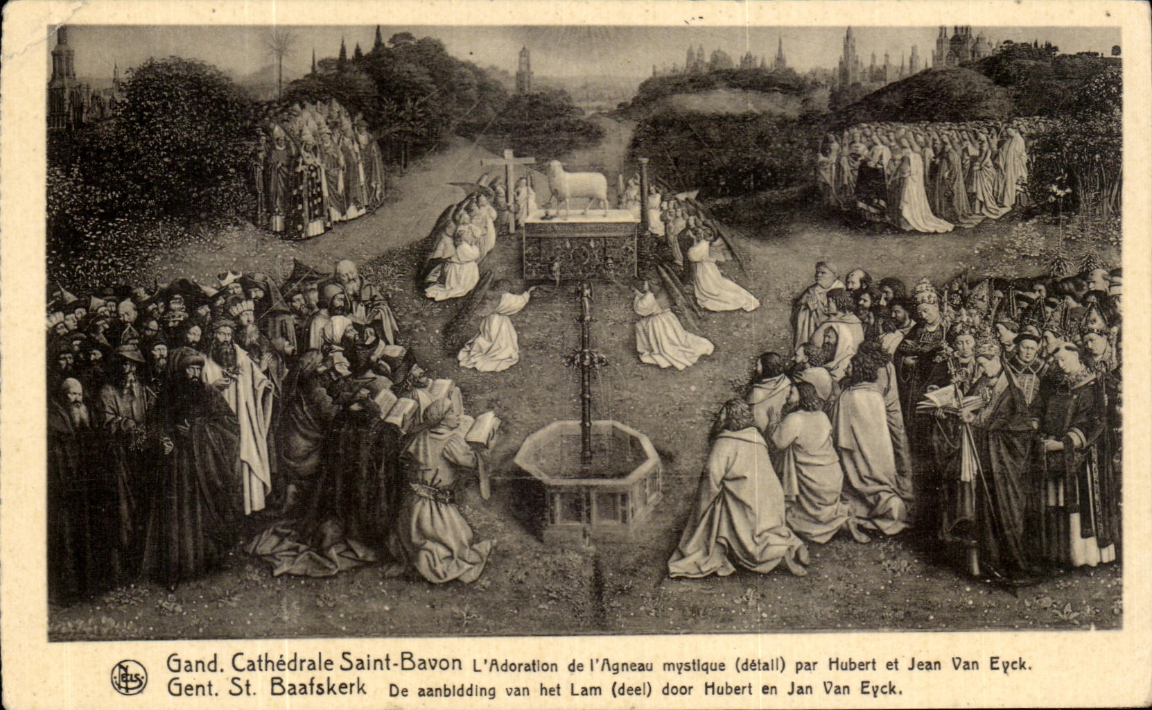 CPA Gand cathedrale st Bavon L adoration de l agneau mystique par Hubert et Jean Van Eyck