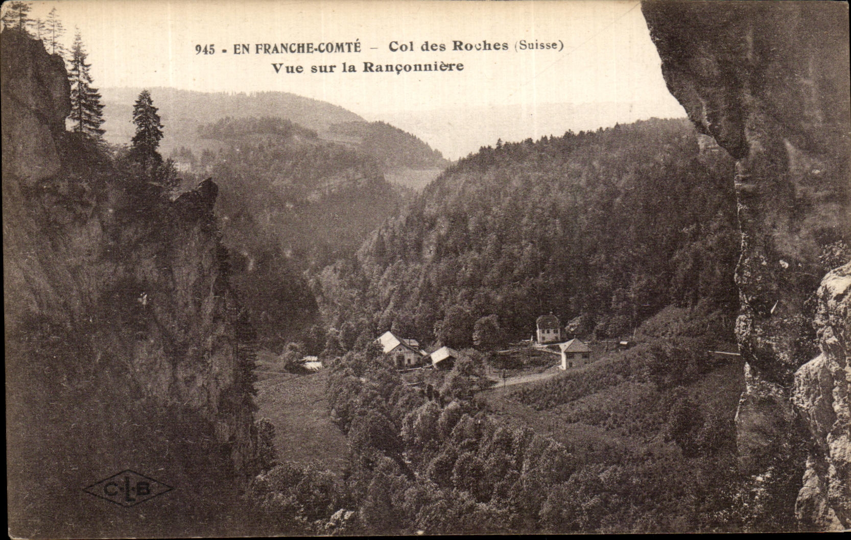 VINTAGE POSTCARD In France Count Col of the Rocks Seen On Ranconniere