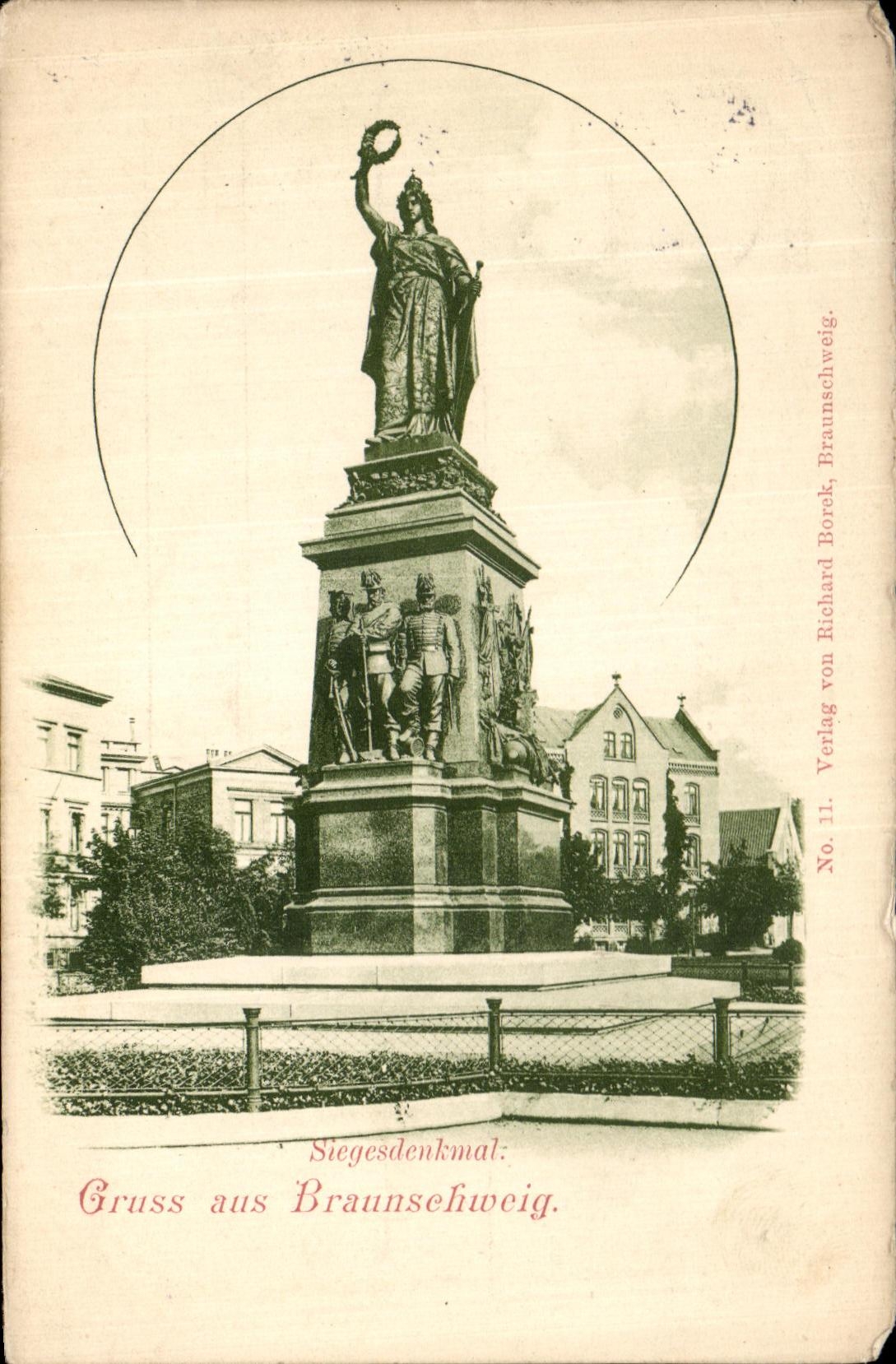 CPA Siegesdenkmal Gruss aus Braunschweig