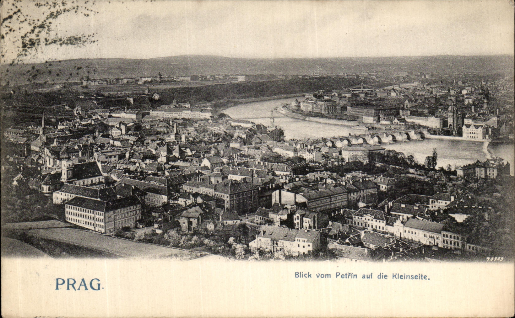 CPA Prag Blick vom Petrin auf die Klenseite