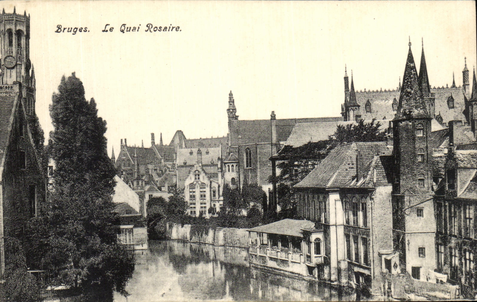 VINTAGE POSTCARD Bruges the quay Rosary