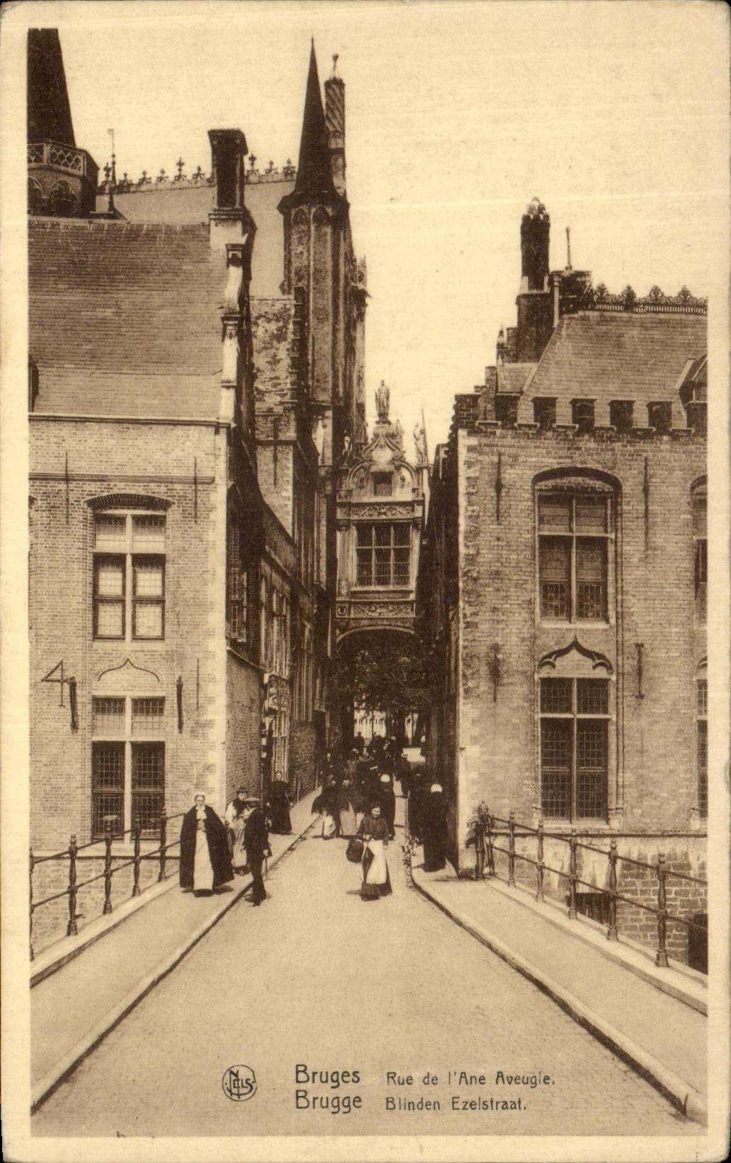 VINTAGE POSTCARD Bruges Brugge Street of L Ass Blind