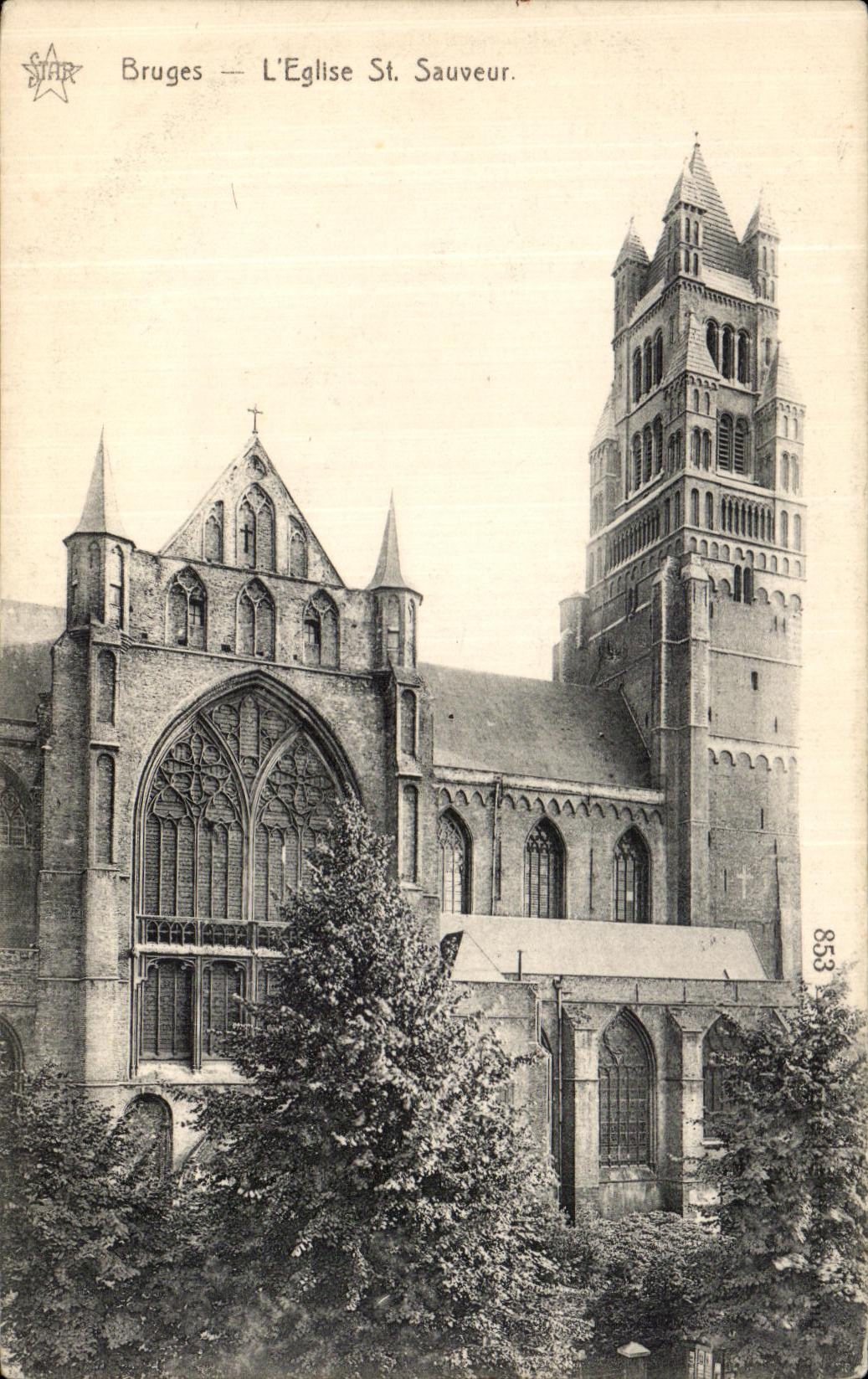 VINTAGE POSTCARD Bruges L Church St Saver