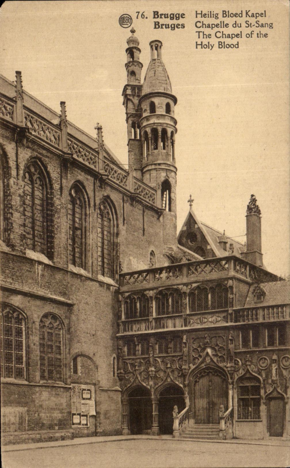 VINTAGE POSTCARD Brugge Bruges Heilig bloed Kapel Vault of St Blood The Chapel off the Holy Blood