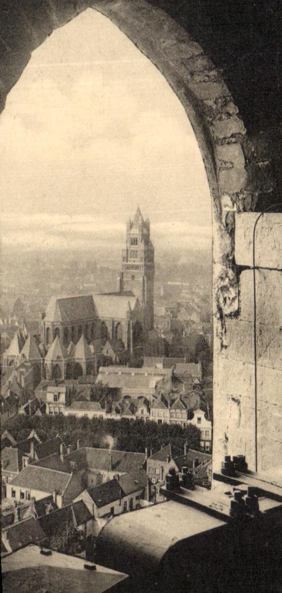 VINTAGE POSTCARD Bruges Panorama taken D a window of the Tower of the Belfry