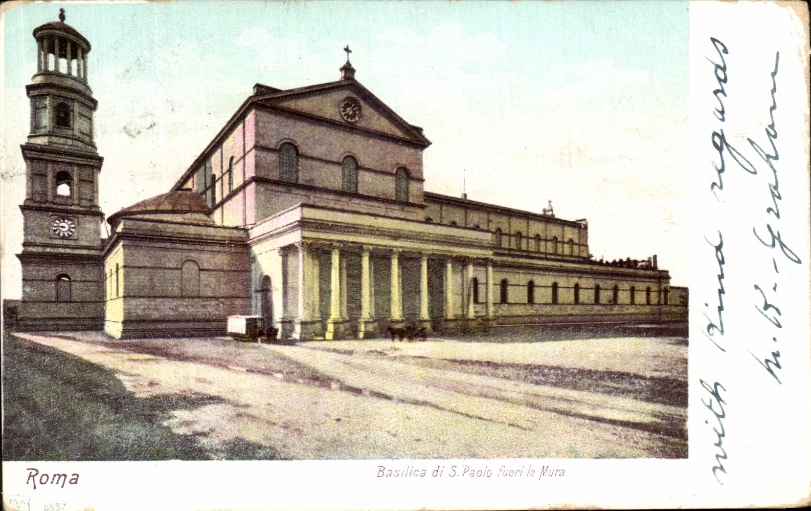 La POSTAL Roma Basicila di S Pablo Fuori de la VENDIMIA lo emparedo