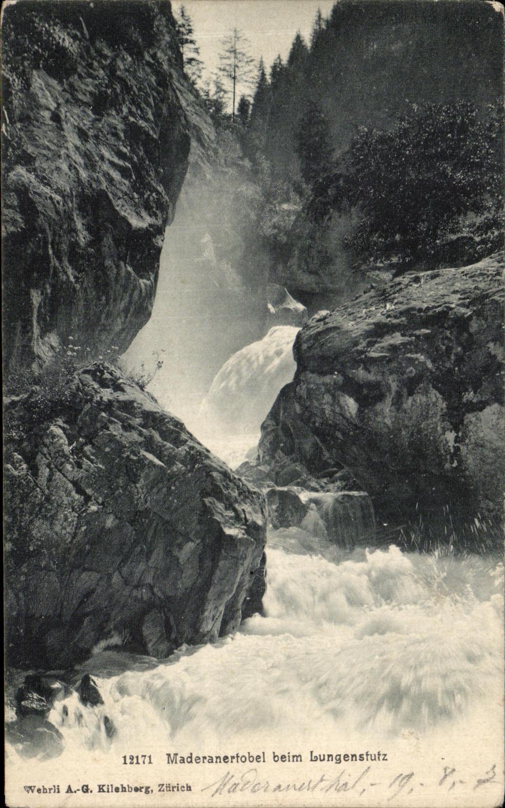 VINTAGE POSTCARD Maderanertobel beim Lungensfutz