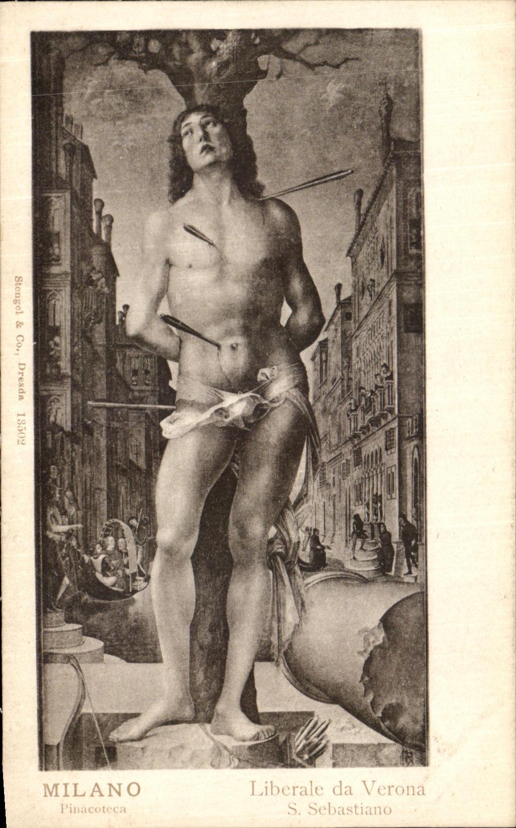 VINTAGE POSTCARD Milano Liberate da Verona S Sebastiano