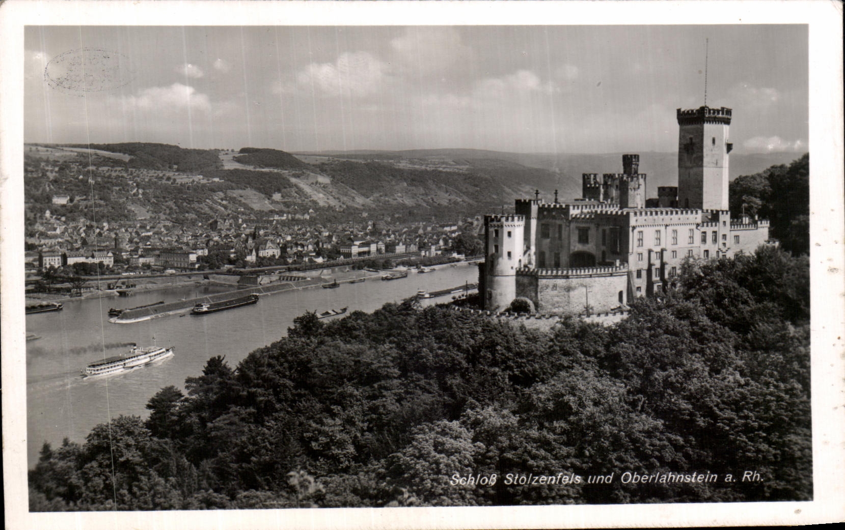 VINTAGE POSTCARD Schloss Stolezenfels und Oberlahnstein has Rh
