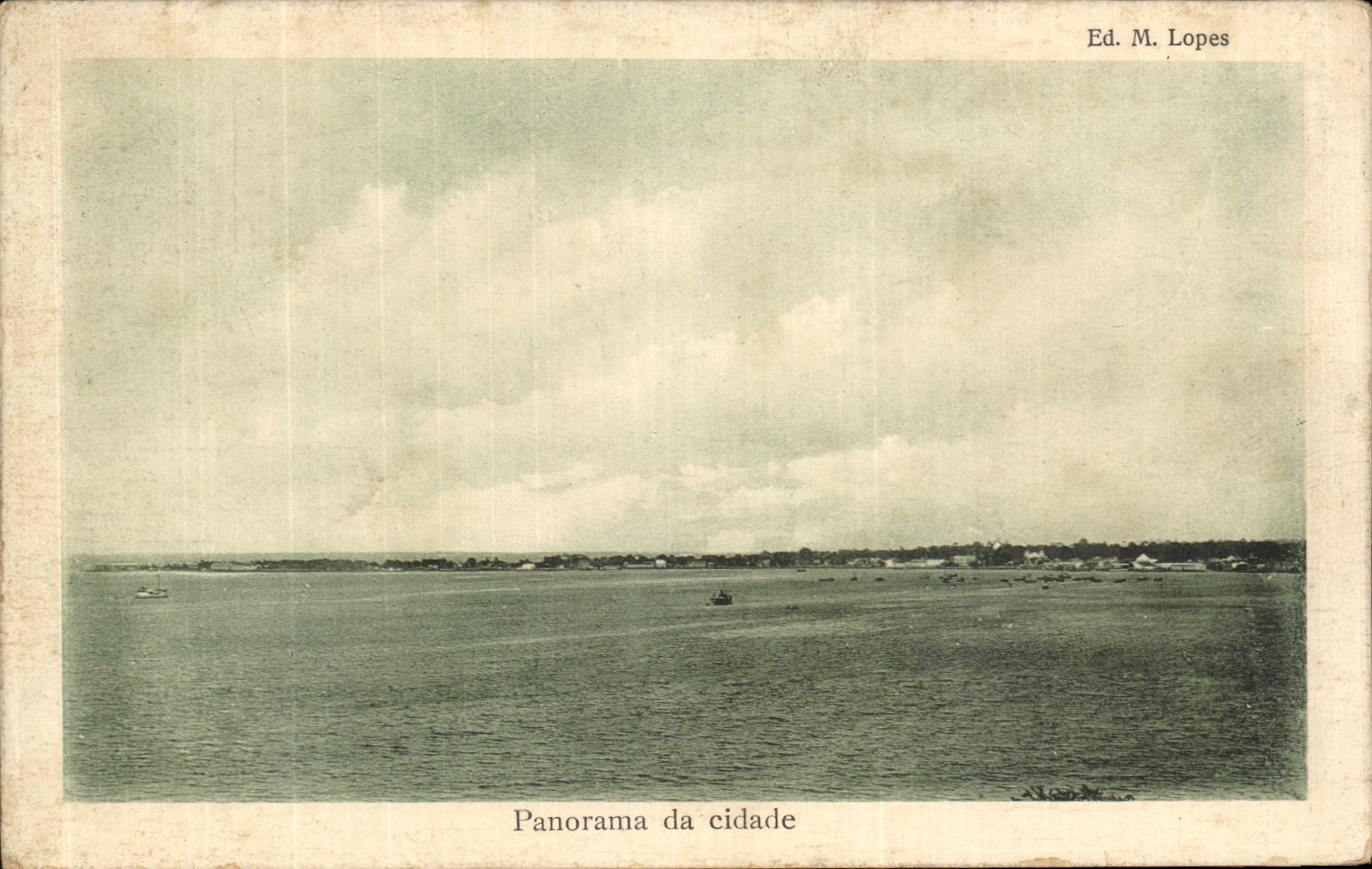 VINTAGE POSTCARD Panorama da Cidade Sao Thome
