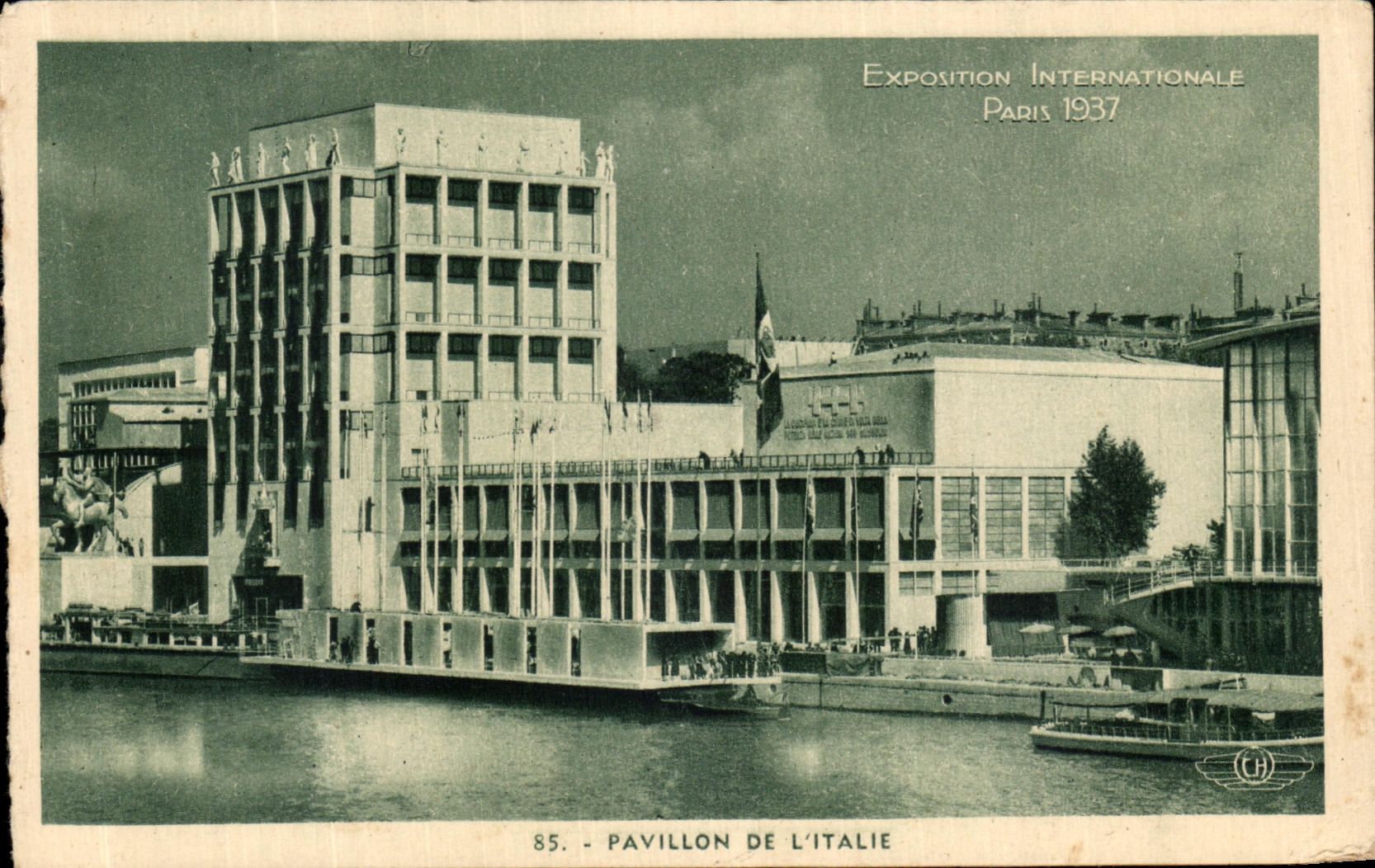 VINTAGE POSTCARD Expostion International Paris 1937 House Of L Italy