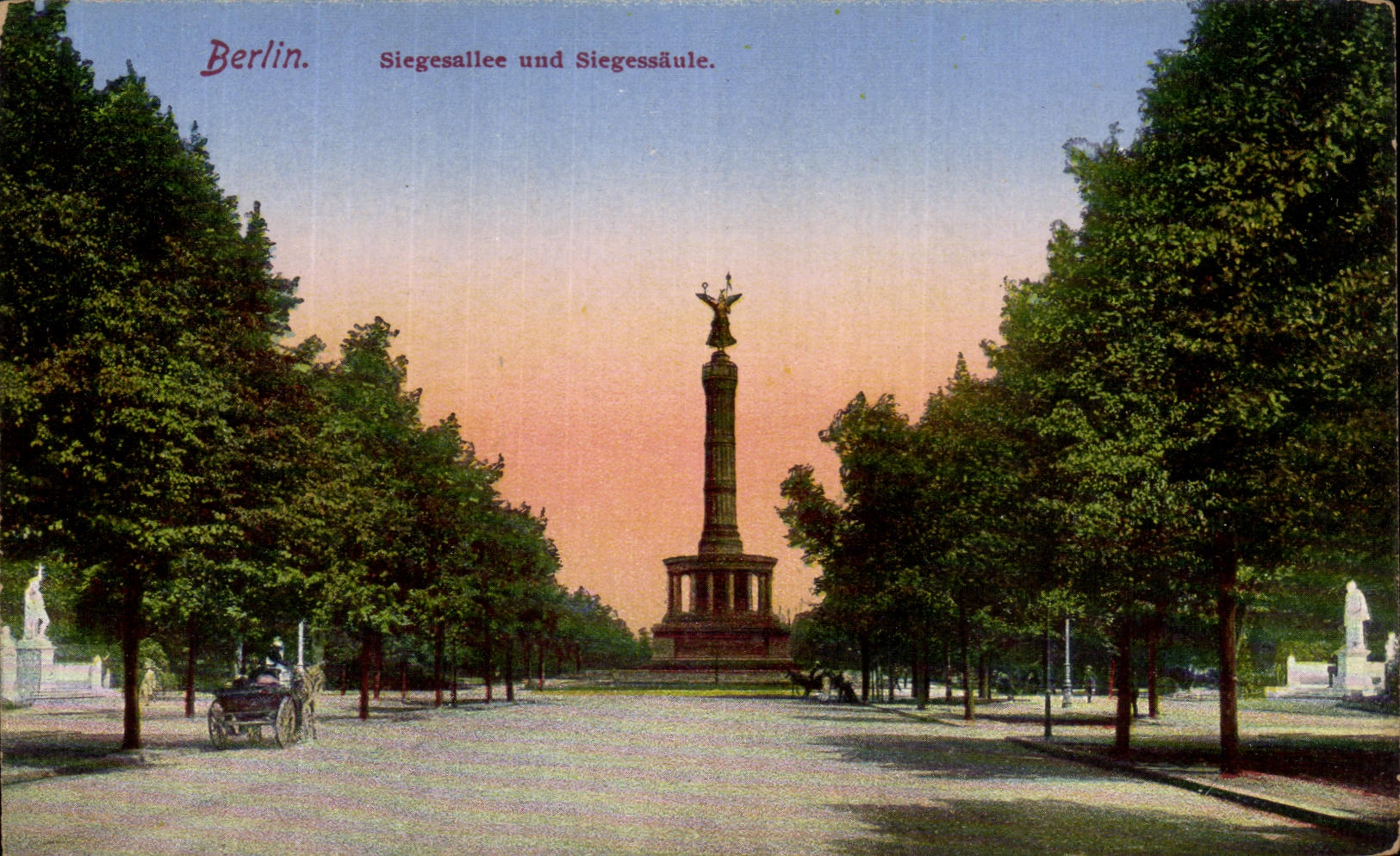 Und Siegessaule de Berlin Siegesaliee de la POSTAL de la VENDIMIA