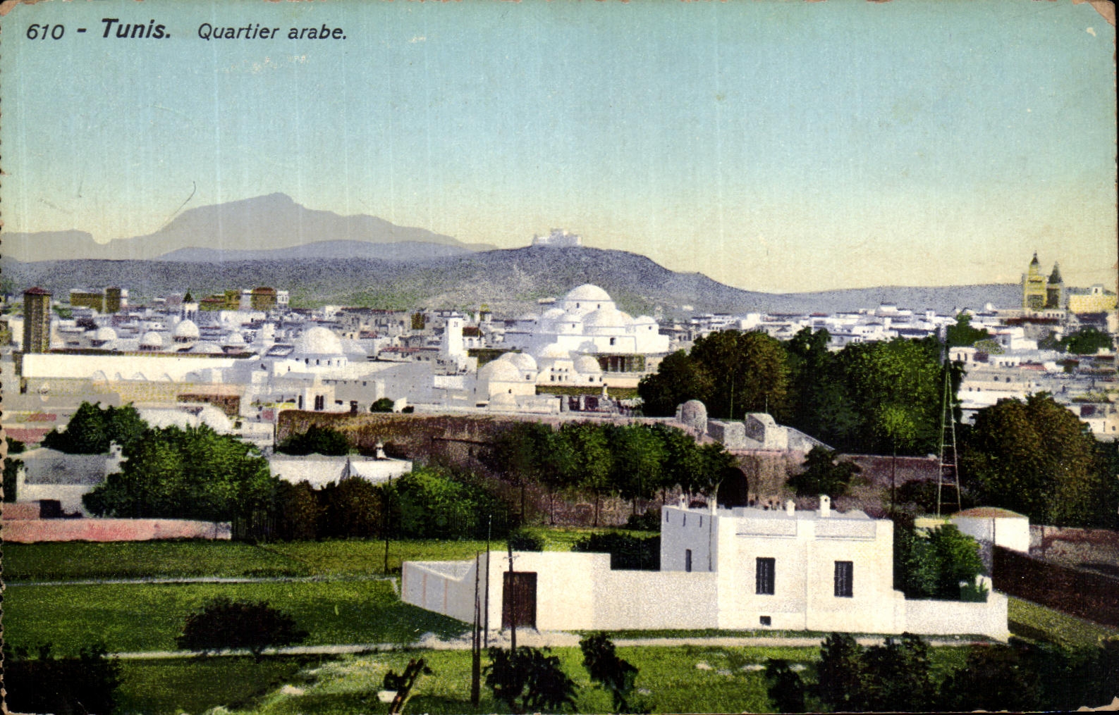 VINTAGE POSTCARD Arab Tunis District