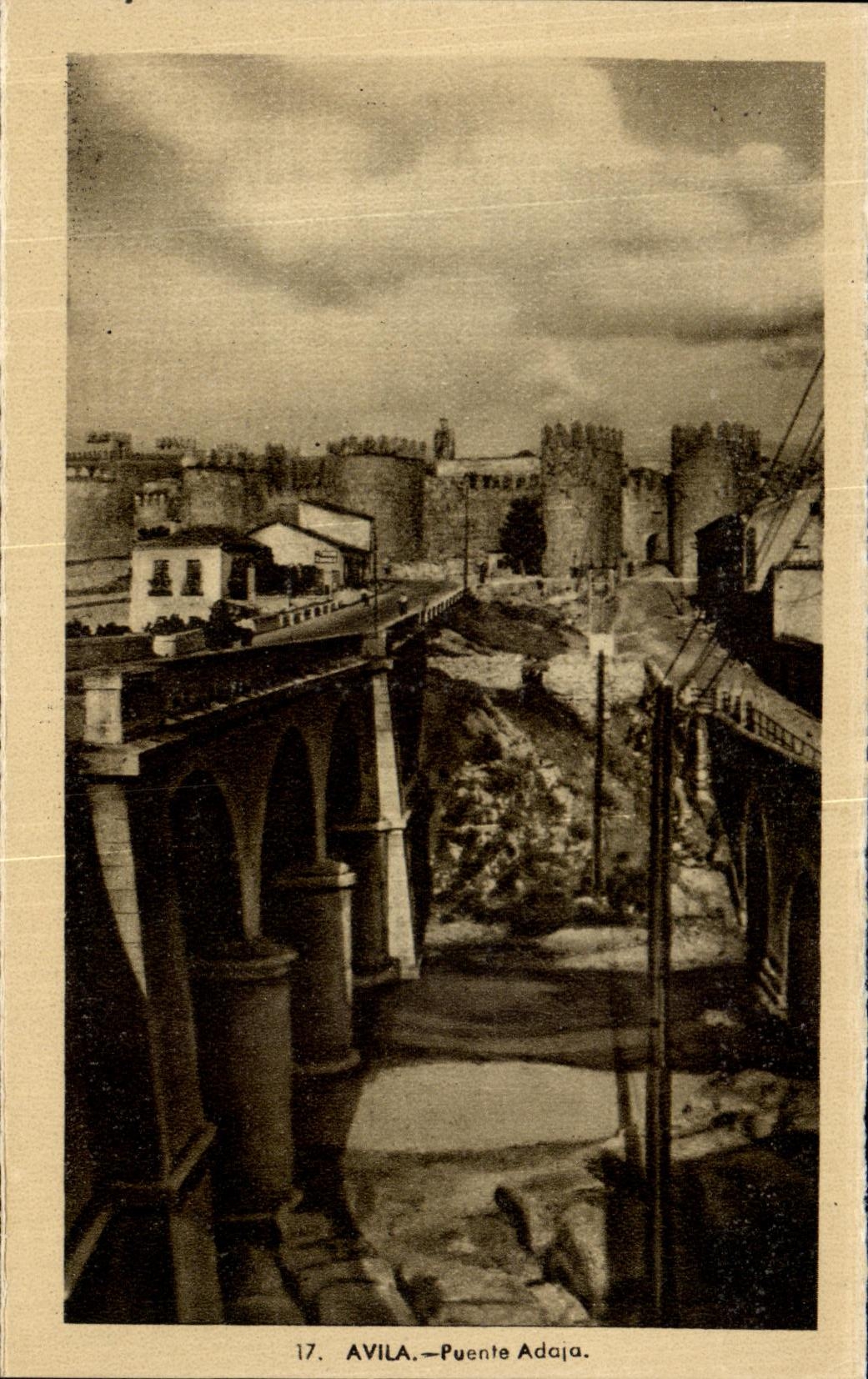 VINTAGE POSTCARD Avila Puente Adaja