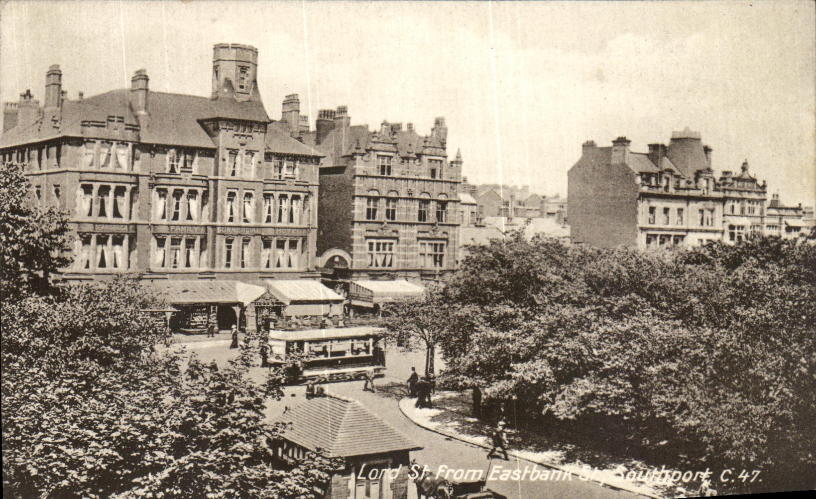 VINTAGE POSTCARD Lond St From Eastbank Southport