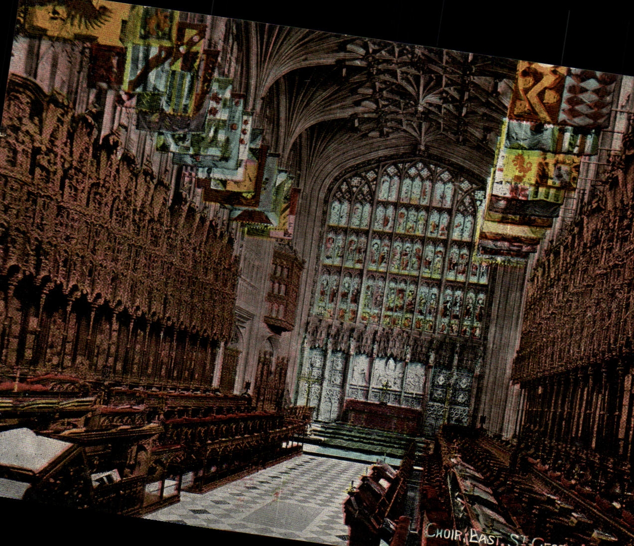 Capilla del este Windsor del St Jorte del coro de la POSTAL de la VENDIMIA