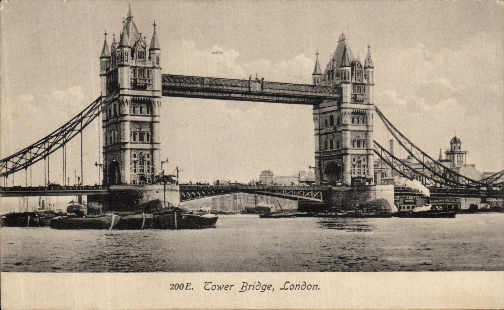 VINTAGE POSTCARD Tower Bridge London Boats