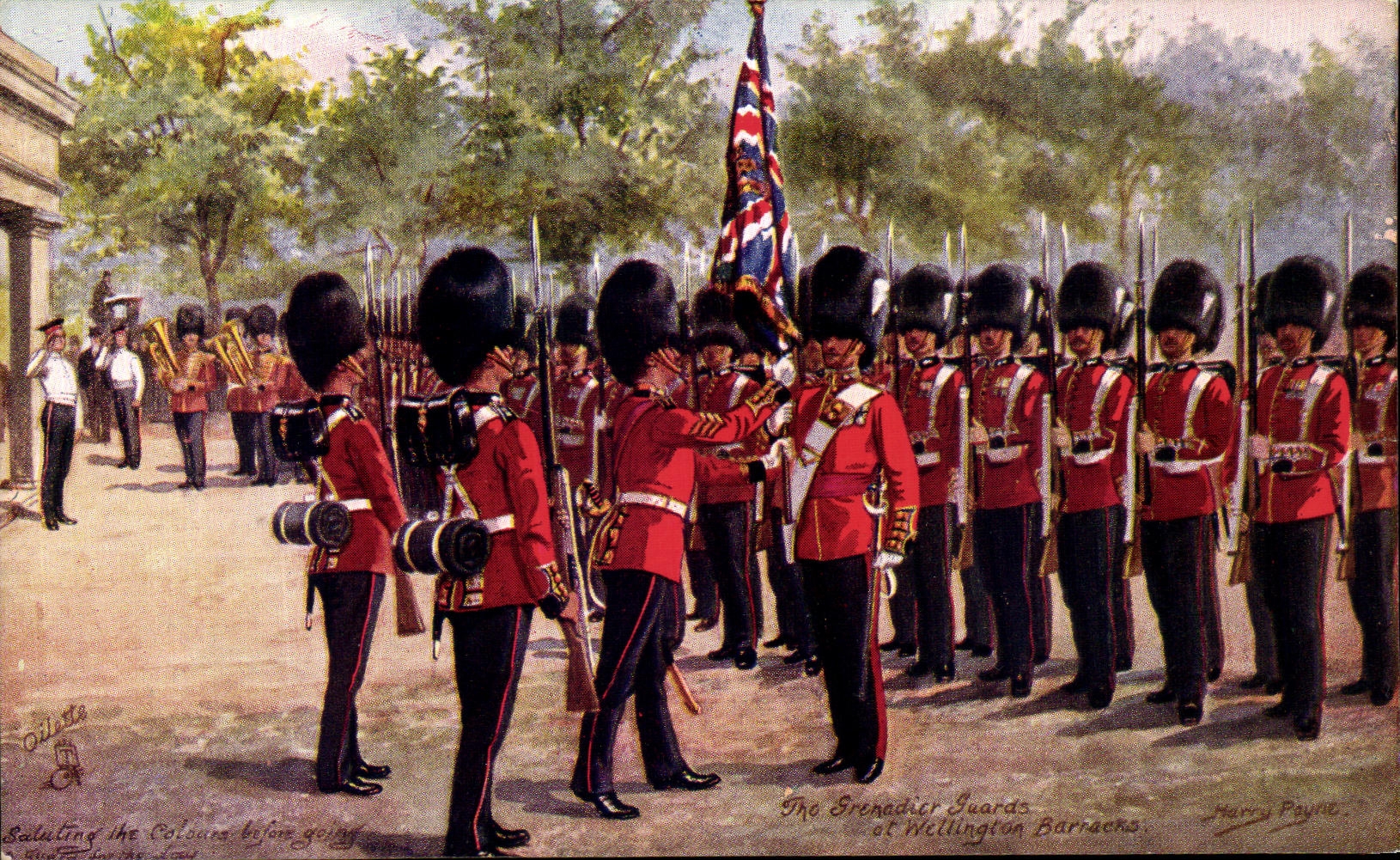 POSTAL Militaria de la VENDIMIA en los uniformes de Londres Militaria