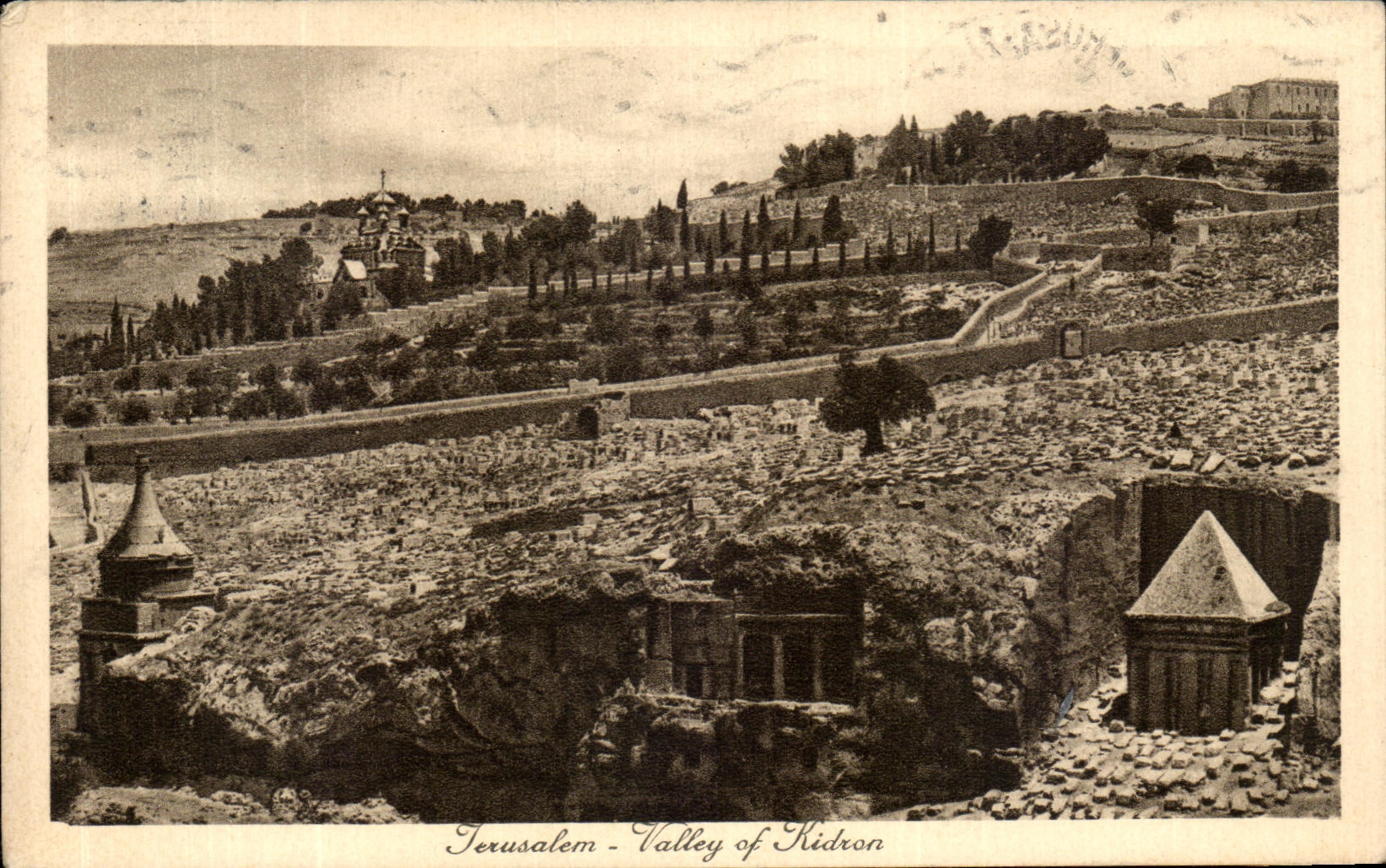 VINTAGE POSTCARD Jerusalem Valley off Kidron
