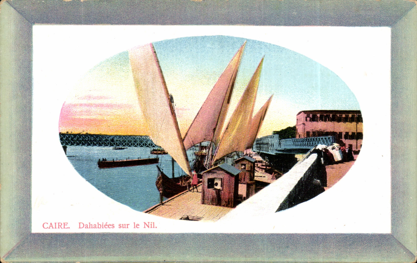 VINTAGE POSTCARD Cairo Dahabiees on the Nile Boats