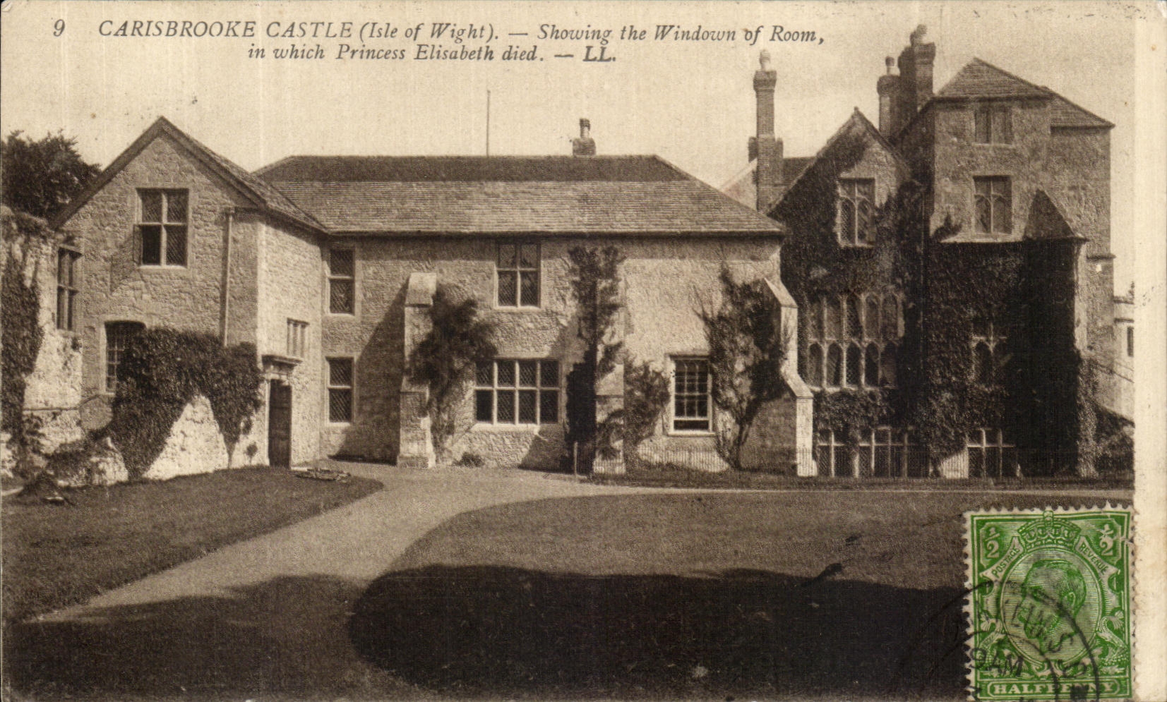 CPA Carisbrooke Castle Showing the Windown of Room in which Princess Elisabeth died