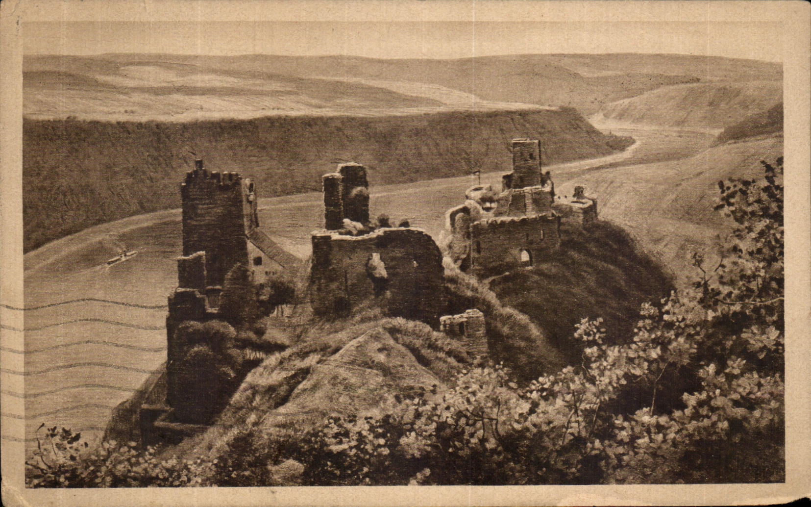 VINTAGE POSTCARD Die Feindlichen BruderRuien Sternberg und Liebenstein