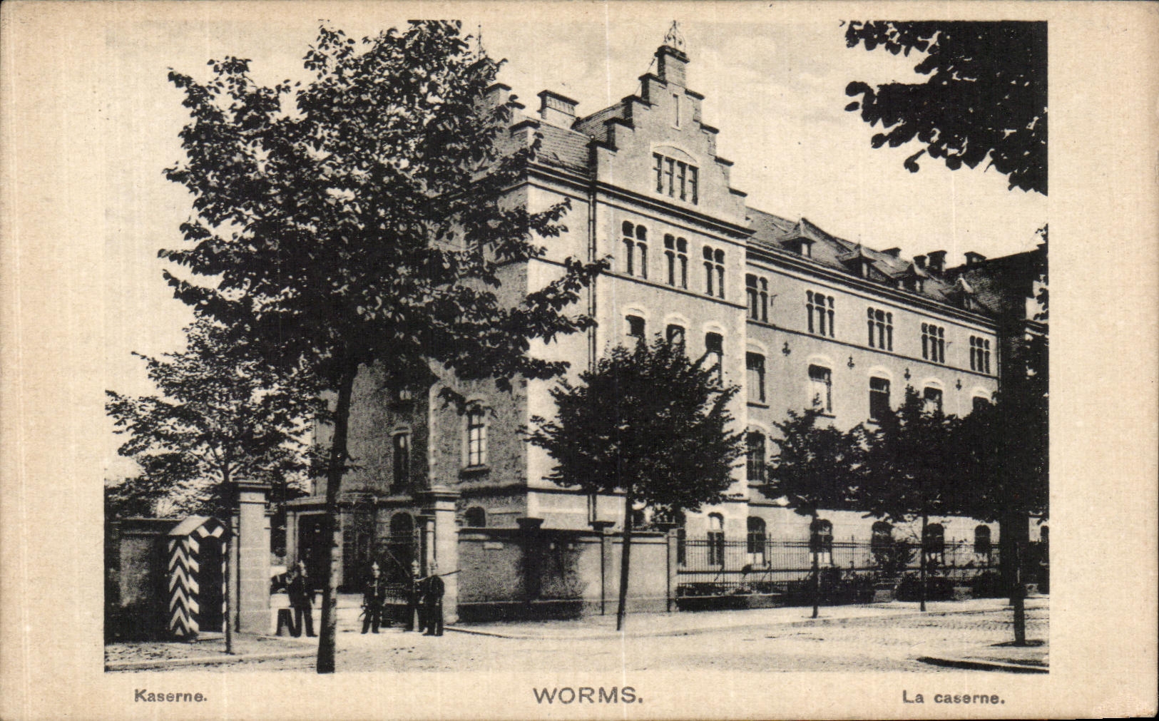 VINTAGE POSTCARD Worms the Militaria barracks