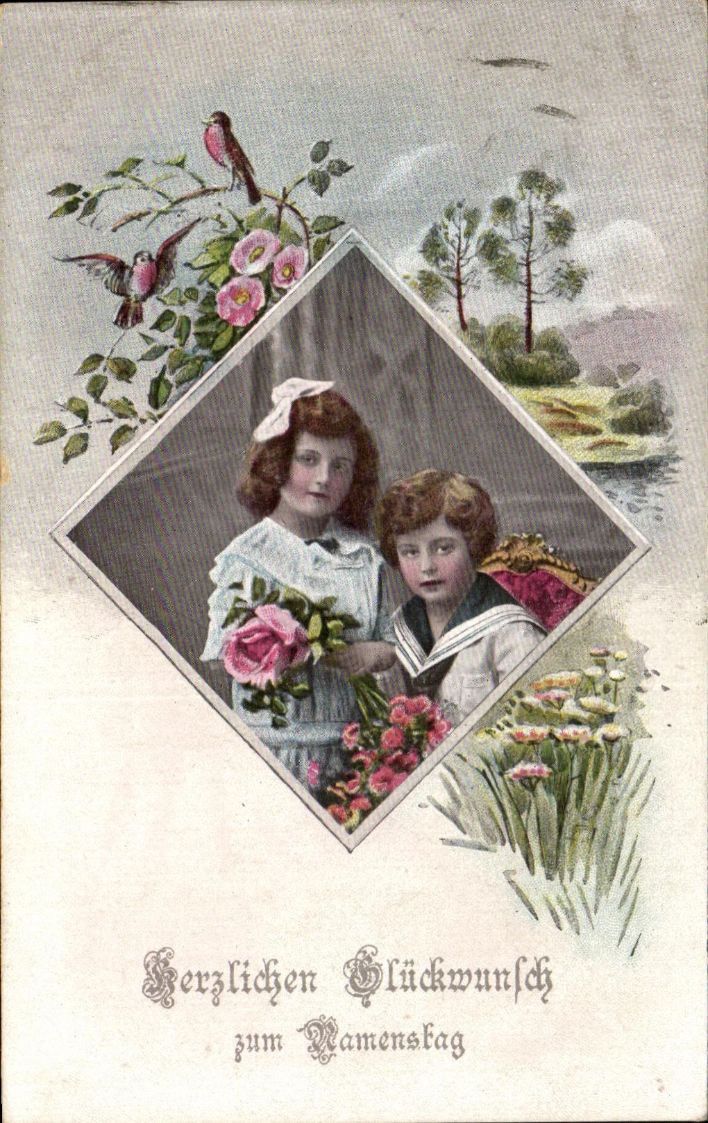 VINTAGE POSTCARD Mamenstag Enfants Mother s Day