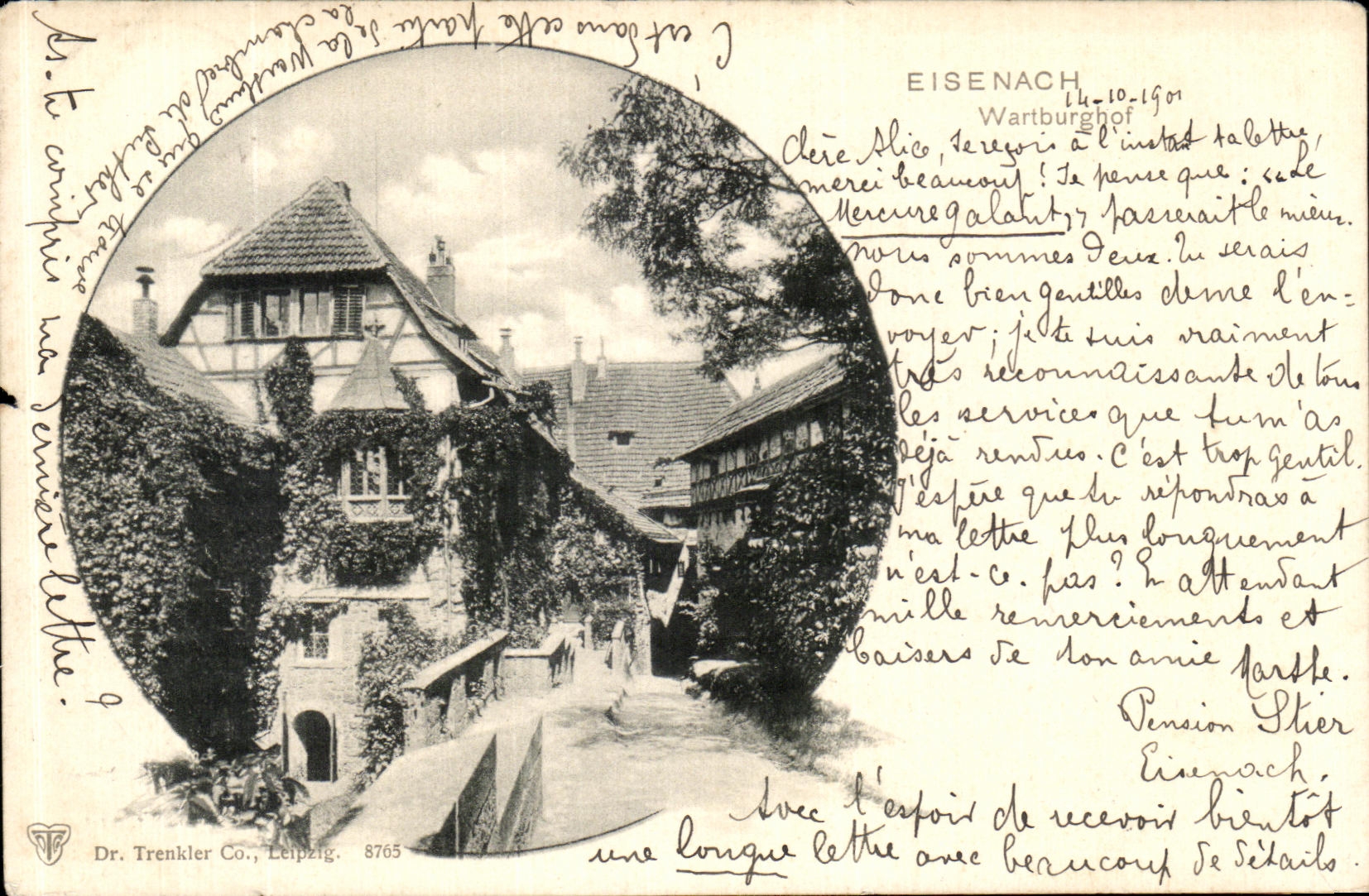 VINTAGE POSTCARD Eisenach Wartburghof