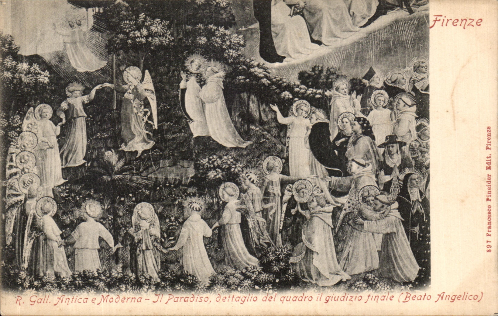 POSTAL Firenze Antica E Moderna Ji Paradiso de la VENDIMIA