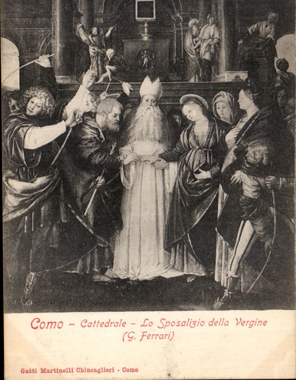VINTAGE POSTCARD Como Cattedrale Sposalizio della Vergina G Ferrari